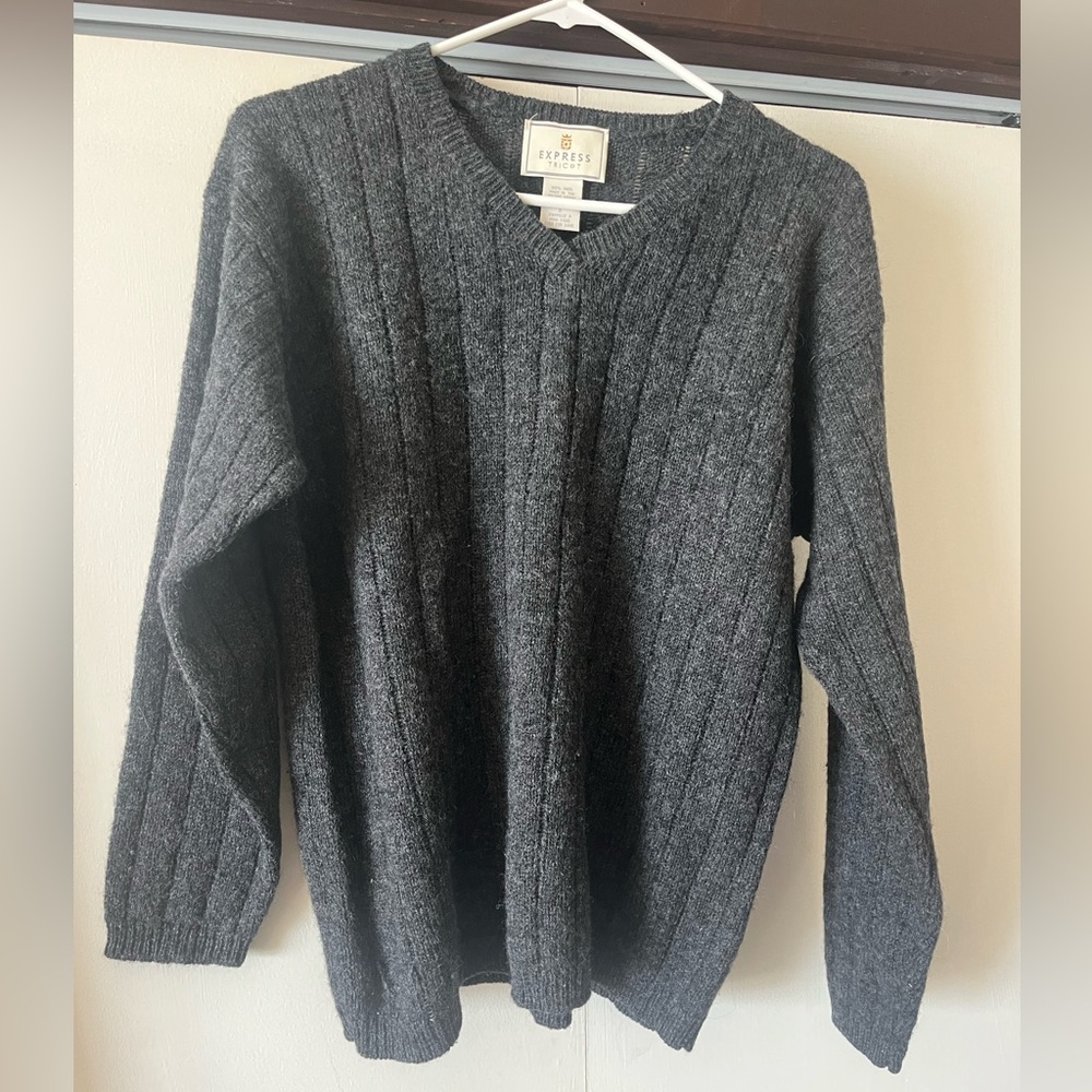 Express Tricots Wool V-Neck Sweater